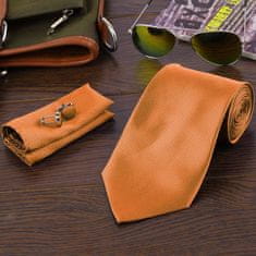 Northix Kostýmní doplňky | Kravata + kapesník + manžetové knoflíčky - oranžová 