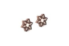 BeWooden Dámské náušnice Brunn Snowflake earrings hnědá One size