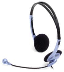 Genius HS-02B sluchátka s mikrofonem, regulace hlasitosti na kabelu, stříbrná