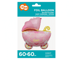 GoDan Fóliový balónek supershape Baby Girl kočárek 60cm