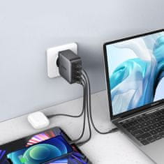 Ugreen CD226 GaN síťová nabíječka 3x USB-C / 1x USB PD QC 100W, černá