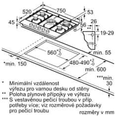 Bosch plynová varná deska PCQ7A5M90