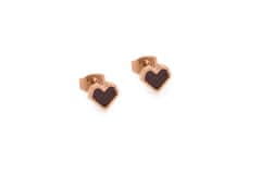 BeWooden Dámské náušnice Rose Earrings Heart růžová One size