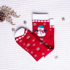 Star Socks Pánské vzorované ponožky Snowman červené 39-42