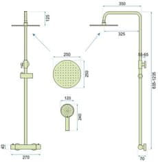 REA Sprchový set s termostatickou baterií 150mm vincent nikl kartáčovaný (REA-P6603)