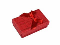 Kraftika 1ks červená krabička s mašličkou 5x8 cm