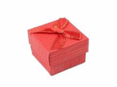 Kraftika 1ks červená krabička s mašličkou 4x4 cm