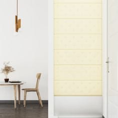 Greatstore Nástěnné panely 12 ks krémové 90 x 30 cm umělá kůže 3,24 m²