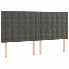 Greatstore Čelo postele s LED tmavě šedé 180x5x118/128 cm samet