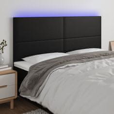 Greatstore Čelo postele s LED černé 160x5x118/128 cm umělá kůže