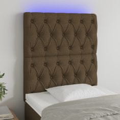 Greatstore Čelo postele s LED tmavě hnědé 80x7x118/128 cm textil