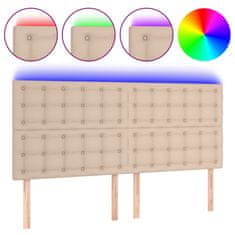 Greatstore Čelo postele s LED cappuccino 160x5x118/128 cm umělá kůže