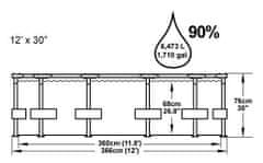 Bestway Bazén s konstrukcí 3,66 x 0,76 m bez filtrace