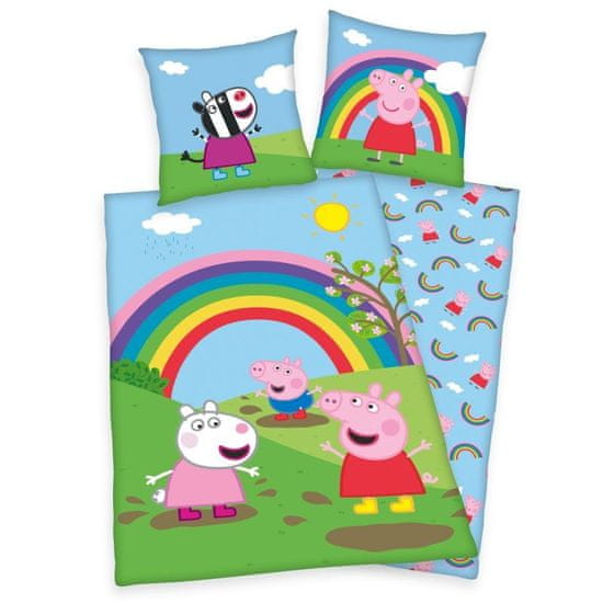 Herding Povlečení Peppa Pig duha Bavlna, 140/200, 70/90 cm