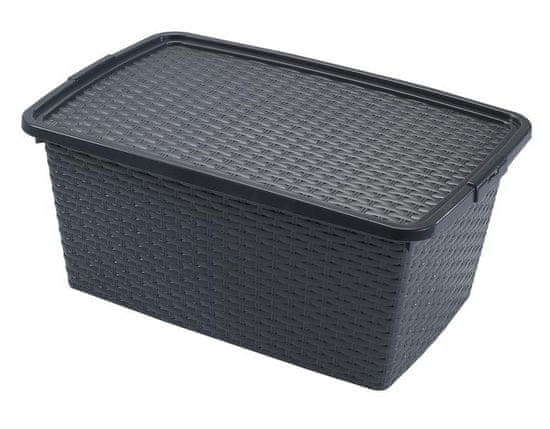 BOX ÚLOŽNÝ S VÍKEM, 40L, PLAST, 59X39X26CM