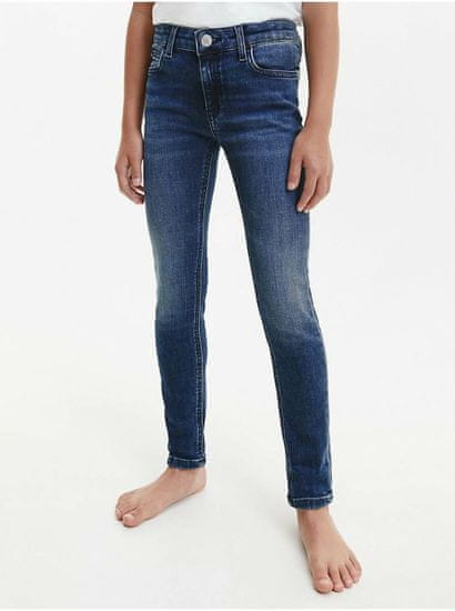 Calvin Klein Tmavě modré holčičí skinny fit džíny Calvin Klein Jeans