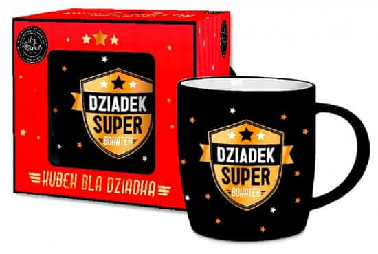 BTS Hrnek na den prarodičů černý 300ml Super Hero