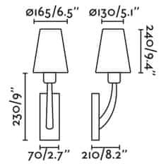 FARO Barcelona FARO REM nástěnná lampa, starozlatá/bílá