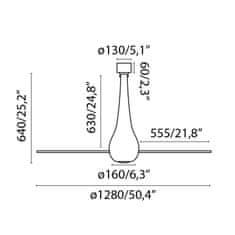 FARO Barcelona FARO ETERFAN M LED, bílá/transparentní, stropní ventilátor s DC motorem SMART