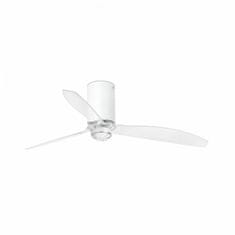 FARO Barcelona FARO MINI TUBE FAN M LED, bílá/transparentní, stropní LED ventilátor s DC motorem