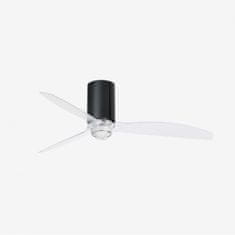 FARO Barcelona FARO MINI TUBE FAN M LED, černá/transparentní, stropní LED ventilátor s DC motorem