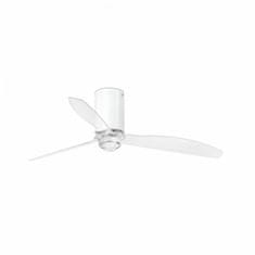 FARO Barcelona FARO MINI TUBE FAN M LED, bílá/transparentní, stropní LED ventilátor s DC motorem