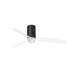 FARO Barcelona FARO MINI TUBE FAN M LED, černá/transparentní, stropní LED ventilátor s DC motorem SMART