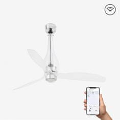 FARO Barcelona FARO ETERFAN M LED, transparentní, stropní LED ventilátor s DC motorem SMART