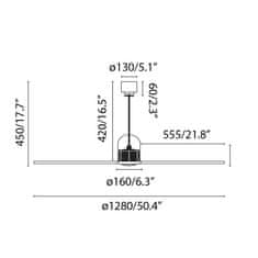 FARO Barcelona FARO DECO FAN M, zlatá/dřevo, stropní LED ventilátor s DC motorem SMART