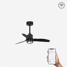 FARO Barcelona FARO JUST FAN XS LED, černá, stropní ventilátor s DC motorem 81cm SMART