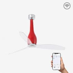 FARO Barcelona FARO ETERFAN M, červená/transparentní, stropní ventilátor s DC motorem SMART