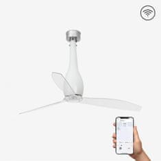 FARO Barcelona FARO ETERFAN M, bílá/transparentní, stropní ventilátor s DC motorem SMART