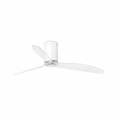 FARO Barcelona FARO MINI TUBE FAN, bílá/transparentní, stropní ventilátor s DC motorem