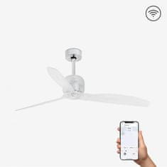 FARO Barcelona FARO DECO FAN M, chrom, stropní LED ventilátor s DC motorem SMART