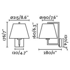 FARO Barcelona FARO FRAME nástěnná lampa, nikl/béžová