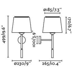 FARO Barcelona FARO SAVOY nástěnná lampa, černá/zelená, se čtecí lampičkou