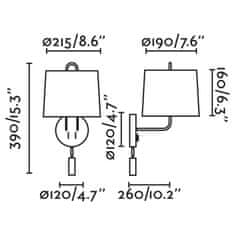 FARO Barcelona FARO MONTREAL nástěnná lampa, bílá, se čtecí lampičkou