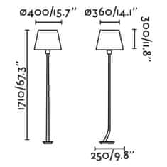 FARO Barcelona FARO REM bronzová/bílá stojací lampa