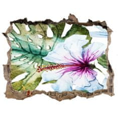 Wallmuralia 3D díra nálepka Hawajské květiny 95x64 cm