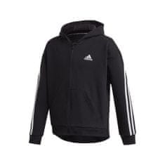 Adidas Mikina černá 135 - 140 cm/S 3STRIPES FZ HD JR