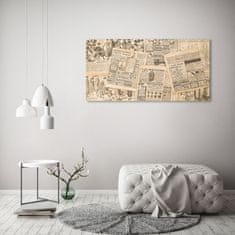 Wallmuralia Foto-obrah sklo tvrzené Prastaré noviny 125x50 cm 4 úchytky