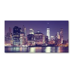 Wallmuralia Moderní foto obraz na stěnu New York noc 100x50 cm 2 úchytky