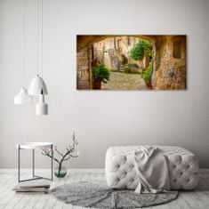 Wallmuralia Foto obraz sklo tvrzené Okouzlující ulička 125x50 cm 2 úchytky