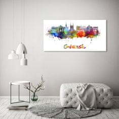 Wallmuralia Fotoobraz na skle Barevný Gdaňsk 125x50 cm 4 úchytky