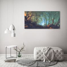 Wallmuralia Foto obraz sklo tvrzené Mytický les 125x50 cm 2 úchytky