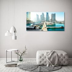 Wallmuralia Foto obraz fotografie na skle Marina Dubaj 125x50 cm 4 úchytky