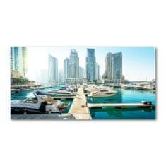 Wallmuralia Foto obraz fotografie na skle Marina Dubaj 125x50 cm 4 úchytky