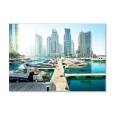 Wallmuralia Foto obraz fotografie na skle Marina Dubaj 100x70 cm 2 úchytky