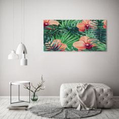 Wallmuralia Fotoobraz skleněný na stěnu do obýváku Orchidej 125x50 cm 4 úchytky