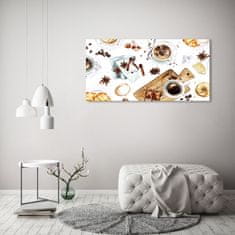 Wallmuralia Foto-obrah sklo tvrzené Ranní káva 125x50 cm 4 úchytky